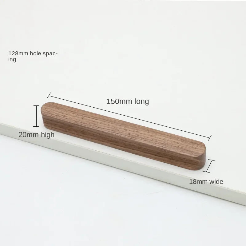 Bow-Shaped Wooden Cabinet Handle – Beech & Black Walnut Drawer Pull | Wardrobe