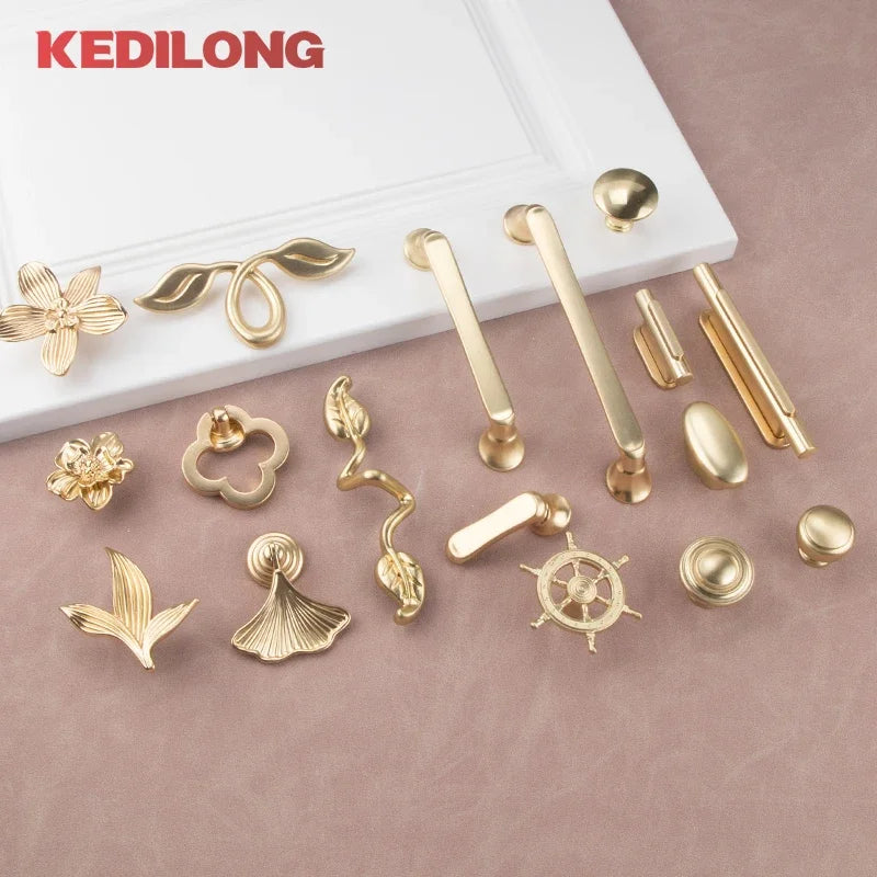 Modern Zinc Alloy Cabinet Handle – Gold Knob & Drawer Pull | European Light Luxury
