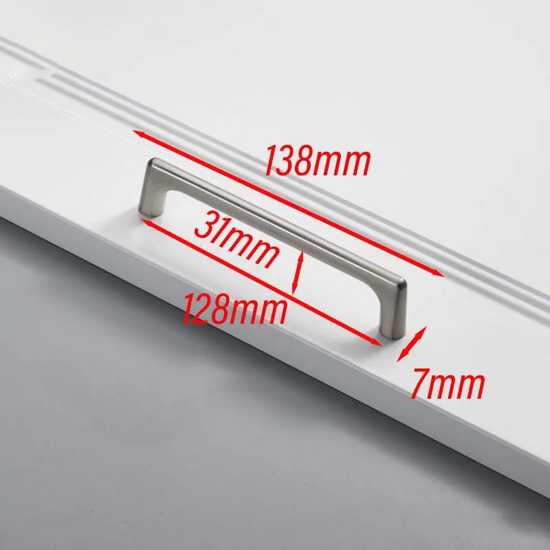 Matte Brushed Nickel Cabinet Handle – Modern Zinc Alloy Drawer Pull