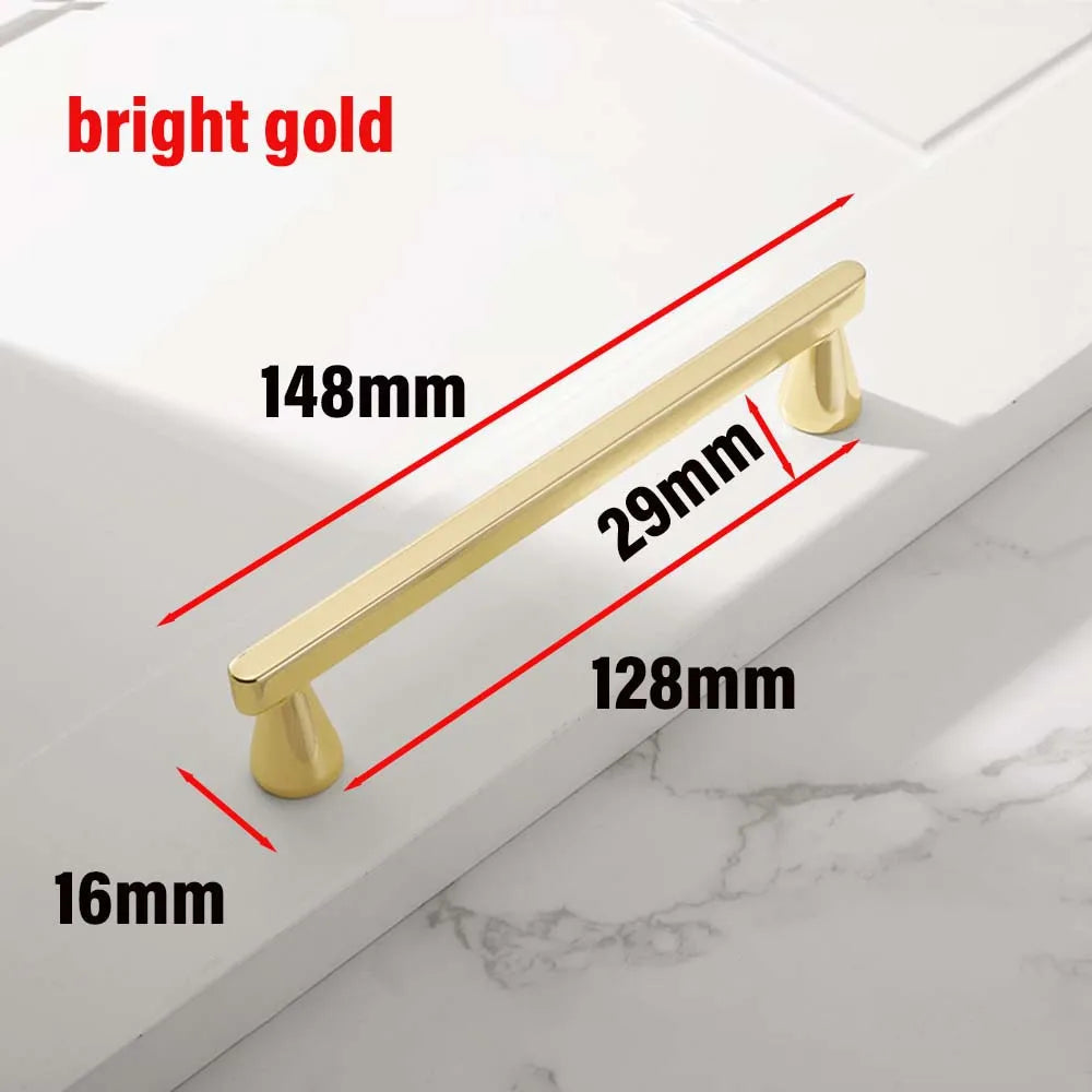European Zinc Alloy Cabinet Handle – Brushed Copper, Pearl Grey & Gold