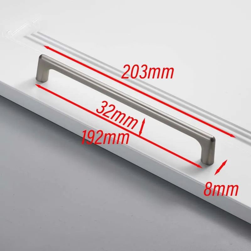 Matte Brushed Nickel Cabinet Handle – Modern Zinc Alloy Drawer Pull