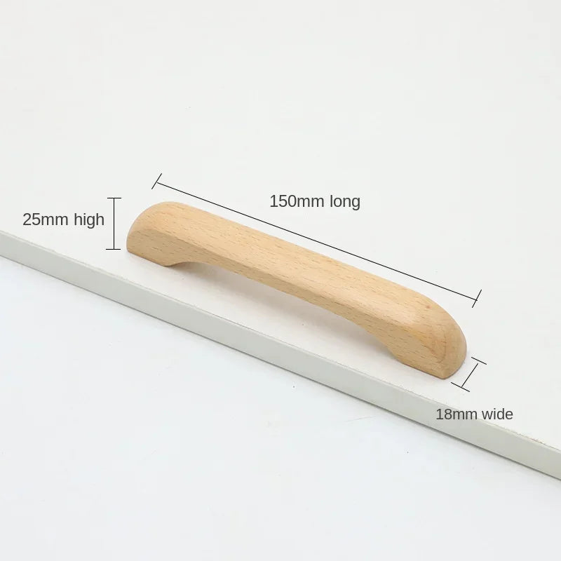 Bow-Shaped Wooden Cabinet Handle – Beech & Black Walnut Drawer Pull | Wardrobe