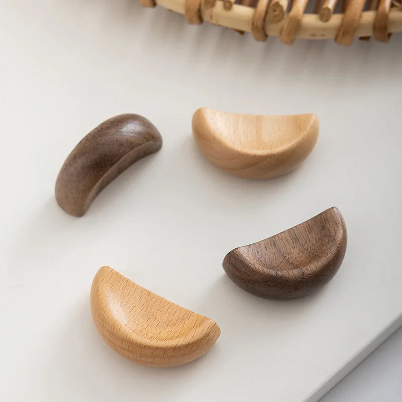 Solid Wood Cabinet Handle – Natural Log Colour Drawer Pull | Children's Wardrobe