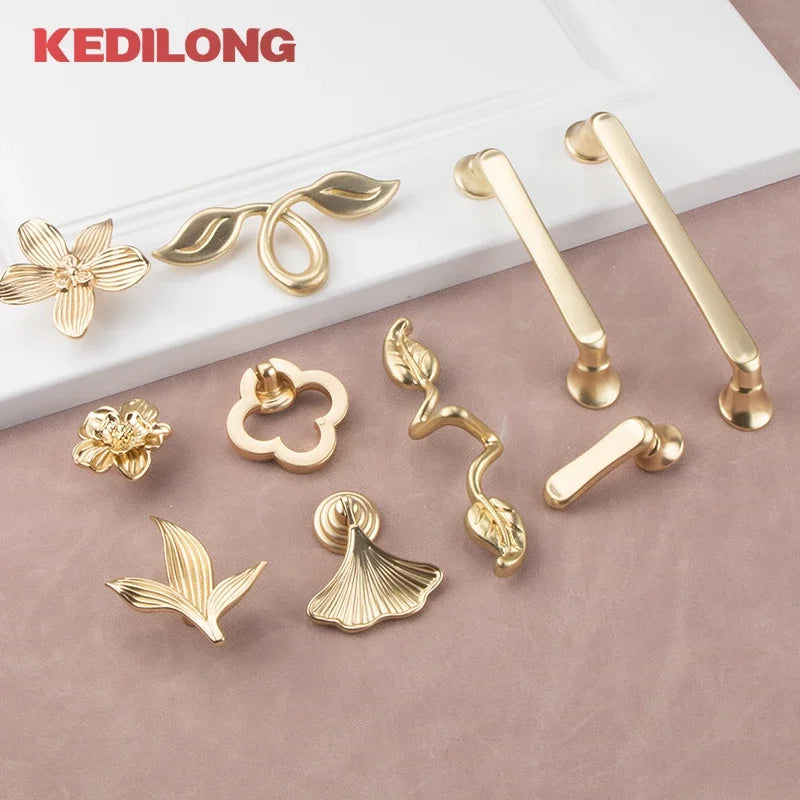 Modern Zinc Alloy Cabinet Handle – Gold Knob & Drawer Pull | European Light Luxury