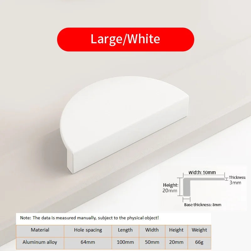 Kids Room Semi-Circle Cabinet Handle – Pastel Colour Aluminium Pull | Modern Design