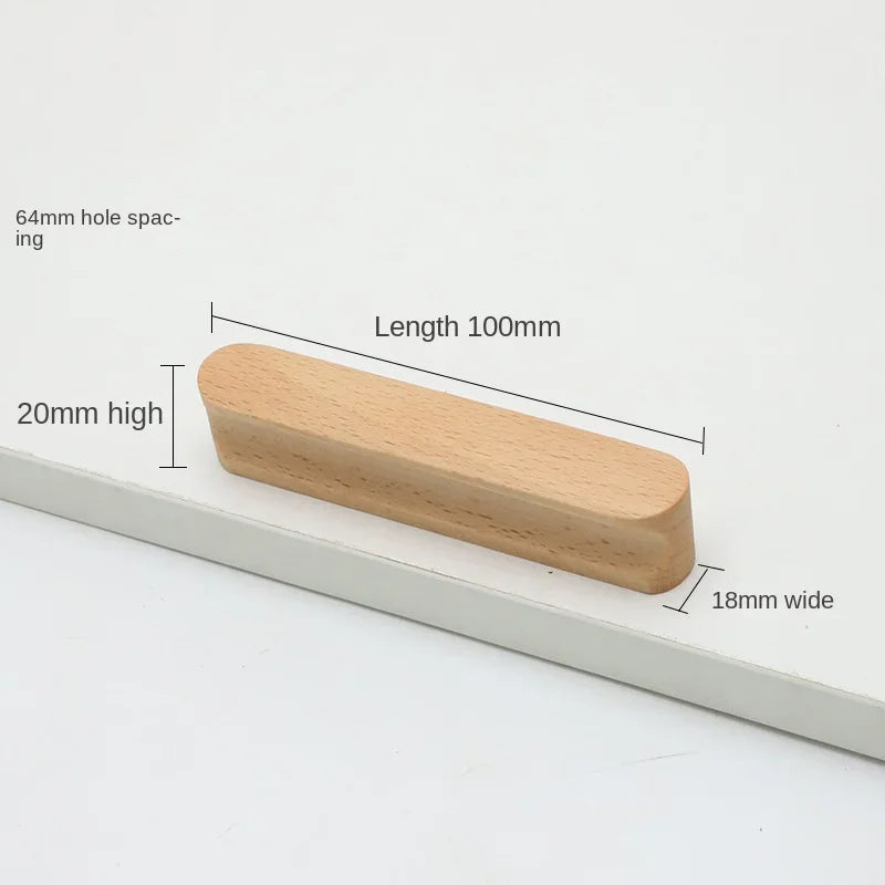 Bow-Shaped Wooden Cabinet Handle – Beech & Black Walnut Drawer Pull | Wardrobe