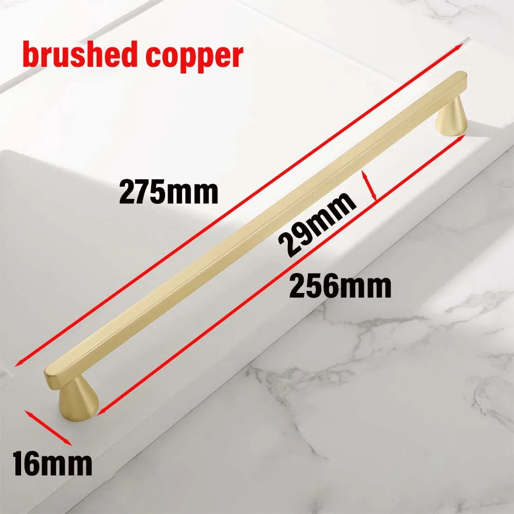 European Zinc Alloy Cabinet Handle – Brushed Copper, Pearl Grey & Gold