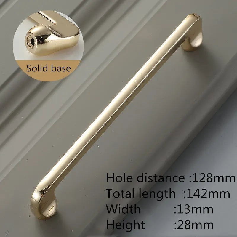 Bright Gold Zinc Alloy Cabinet Handle – Modern Door Knob & Drawer Pull | Home Hardware