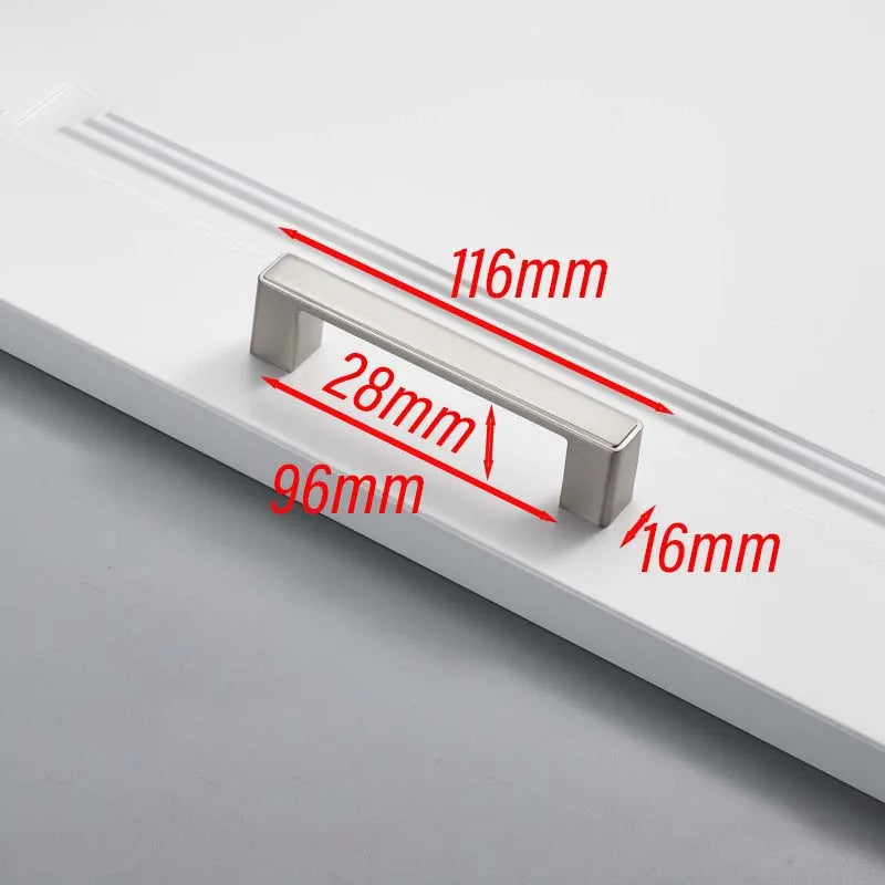 Matte Brushed Nickel Cabinet Handle – Modern Zinc Alloy Drawer Pull