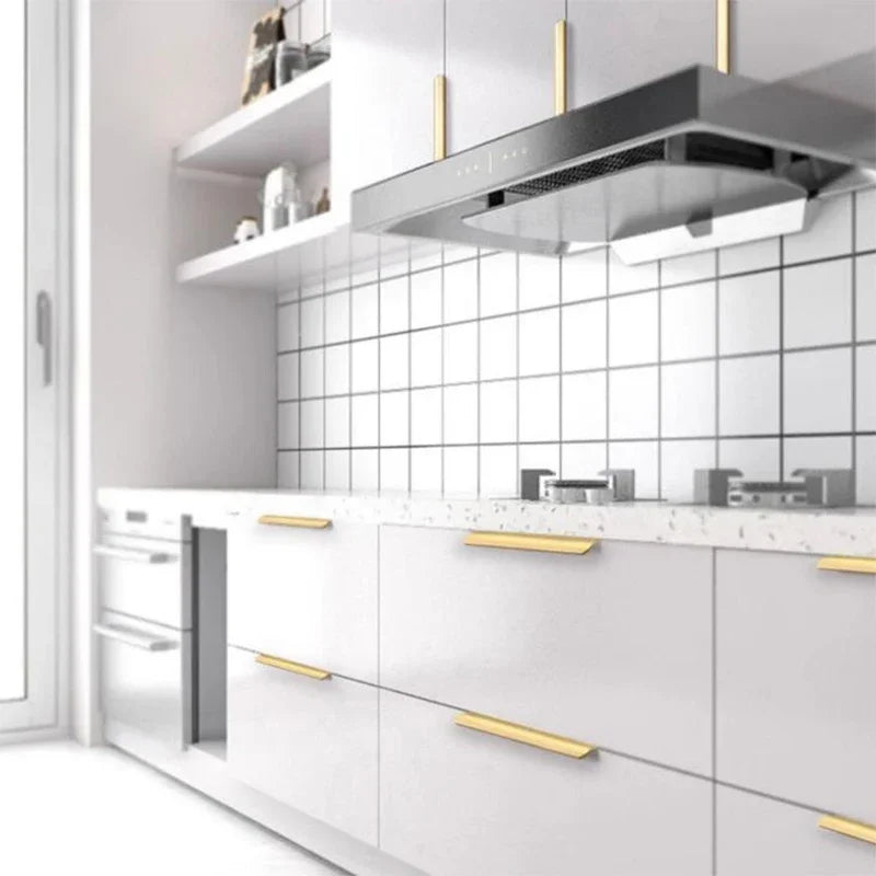 Invisible Cabinet Handle – No-Drill Black Gold Edge Pull | Light Luxury Wardrobe