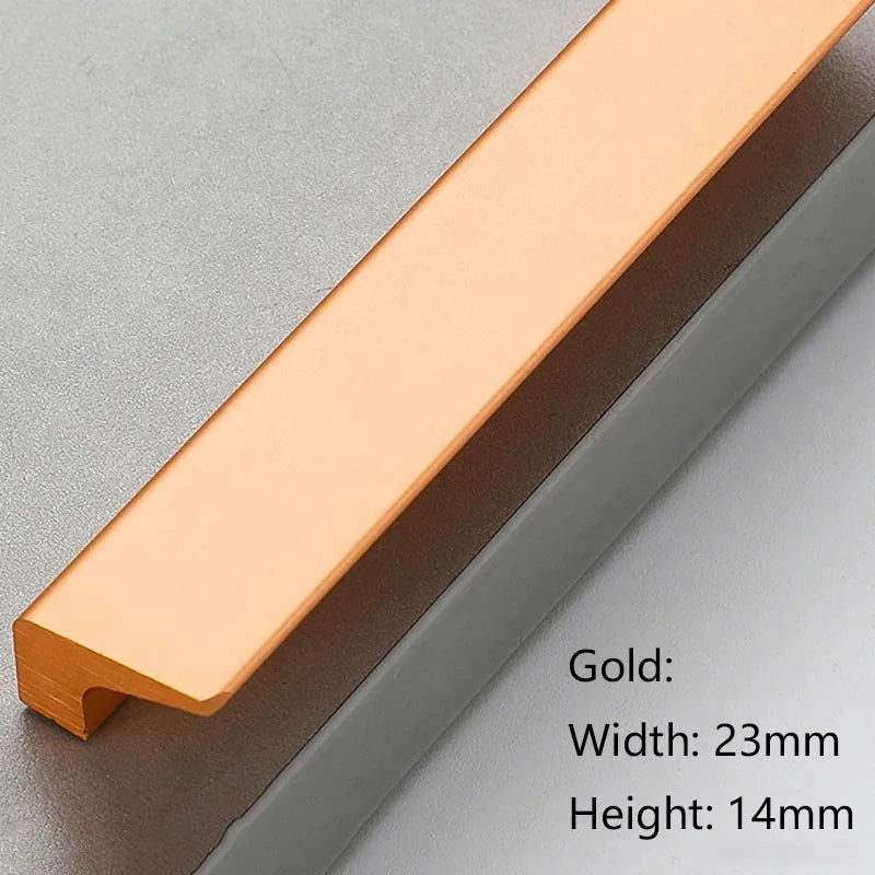 Extended Aluminium Alloy Cabinet Handle – Minimalist Black Drawer & Closet Pull