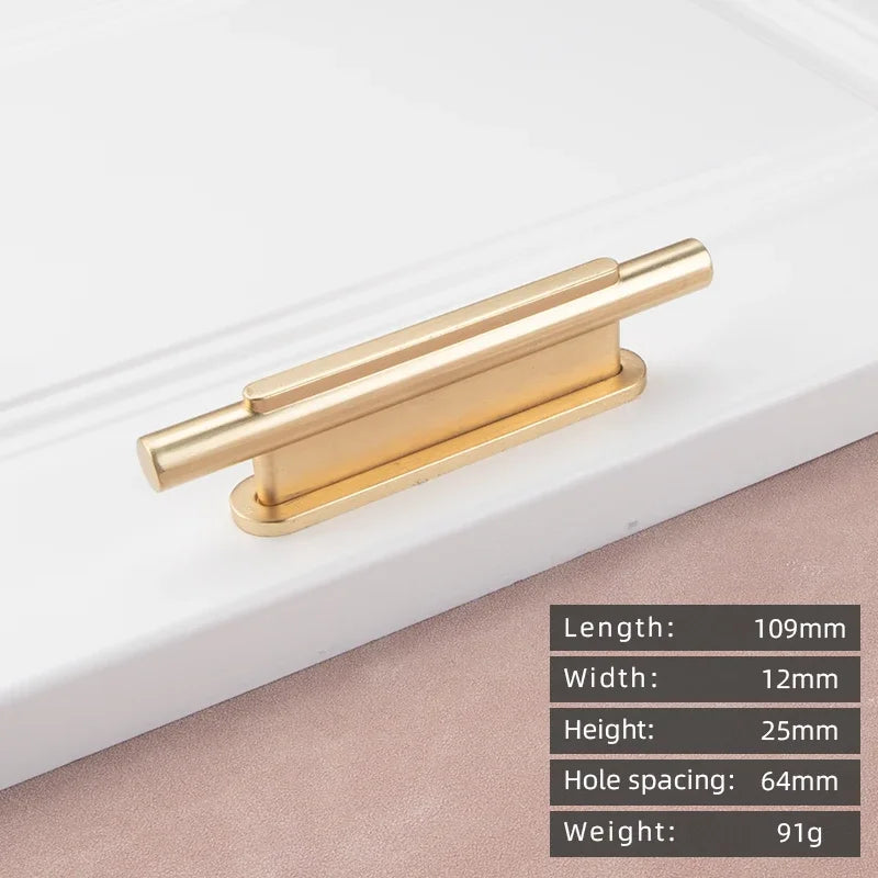 Modern Zinc Alloy Cabinet Handle – Gold Knob & Drawer Pull | European Light Luxury