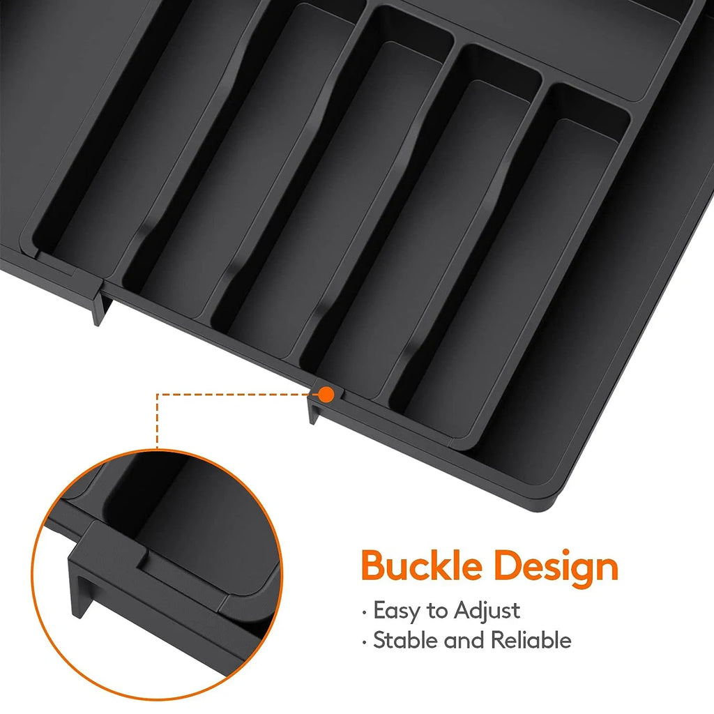 Expandable Kitchen Drawer Organiser – Adjustable Cutlery Tray with Dividers