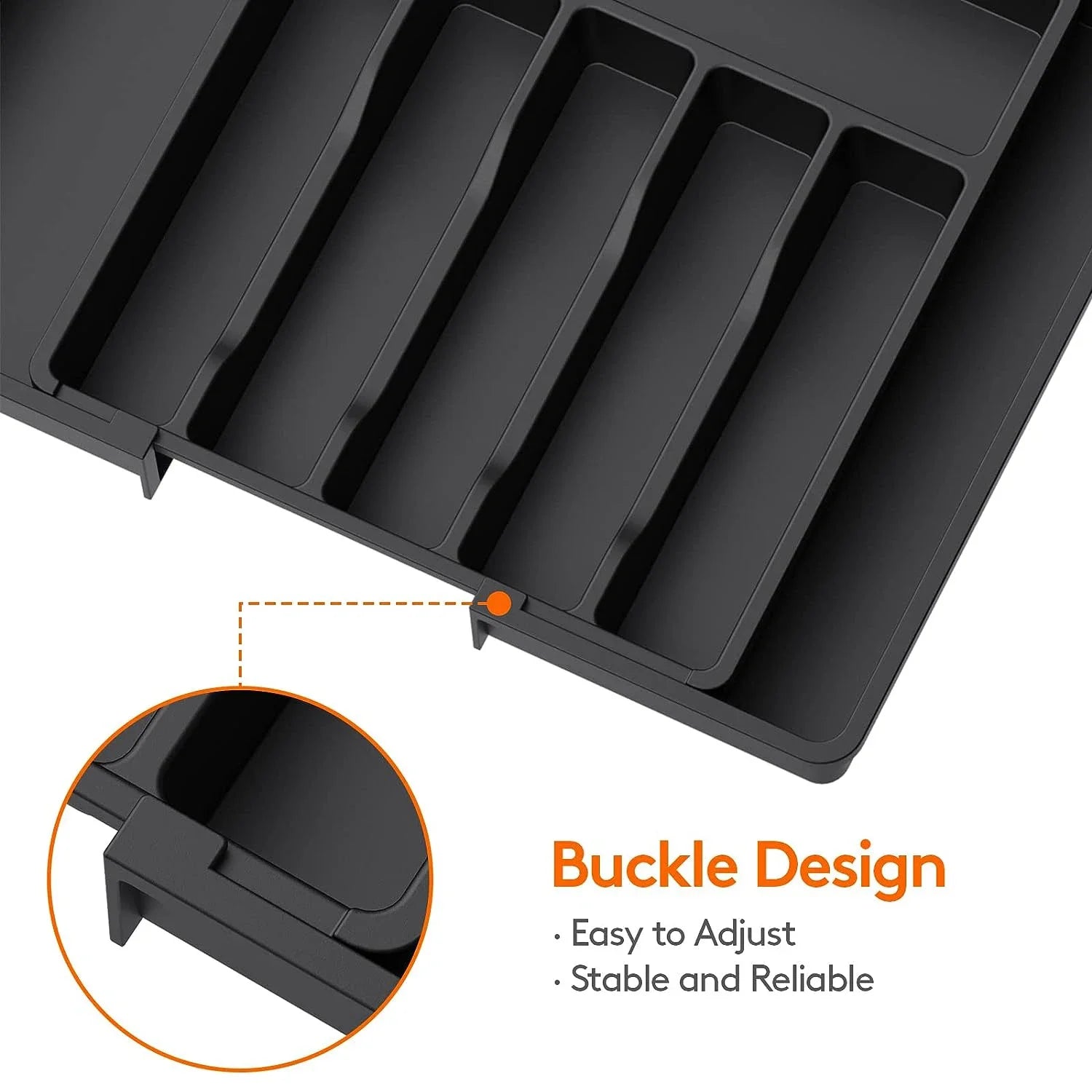 Expandable Kitchen Drawer Organiser – Adjustable Cutlery Tray with Dividers