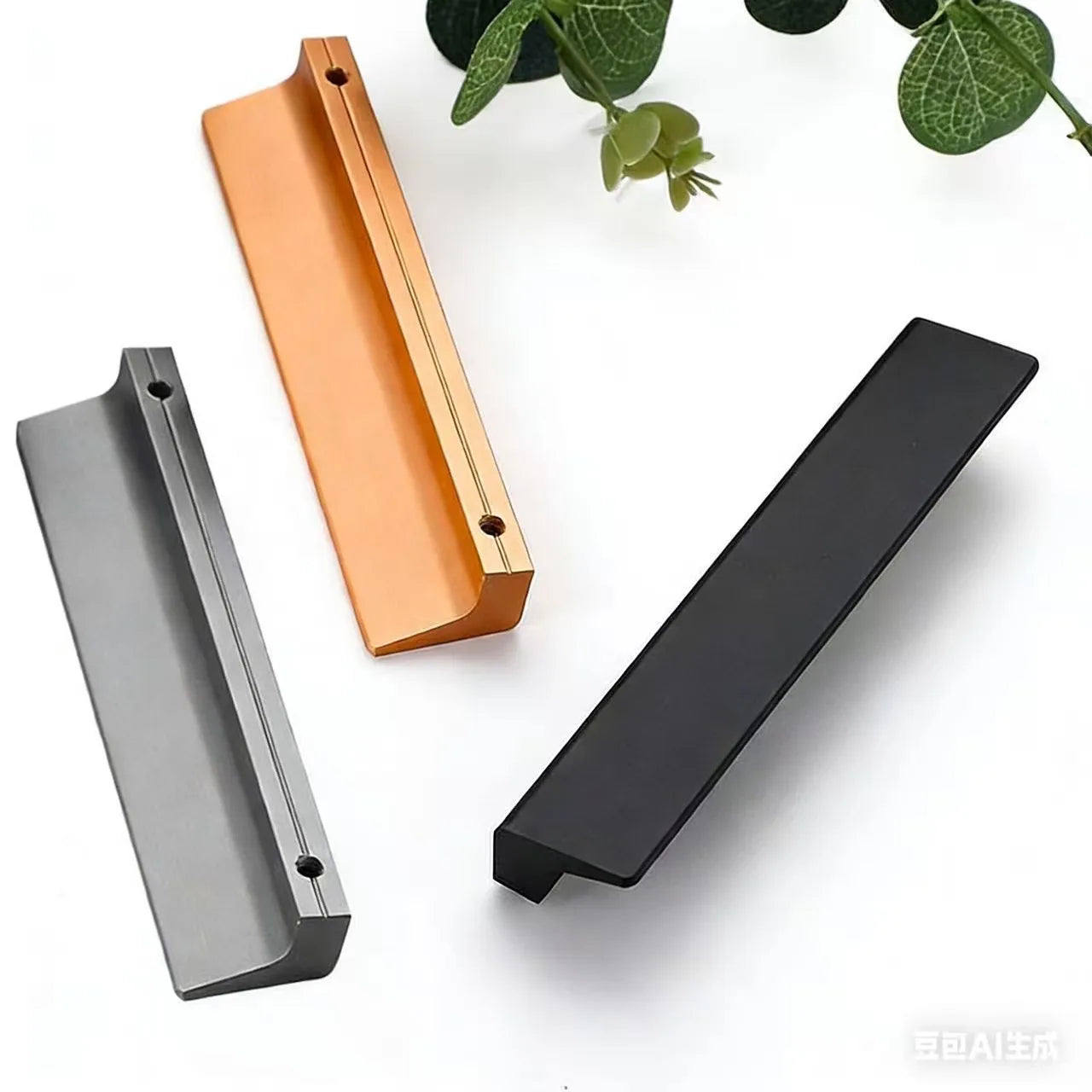 Extended Aluminium Alloy Cabinet Handle – Minimalist Black Drawer & Closet Pull