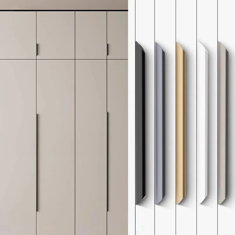 Invisible Cabinet Handle – No-Drill Black Gold Edge Pull | Light Luxury Wardrobe