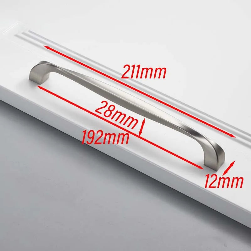 Matte Brushed Nickel Cabinet Handle – Modern Zinc Alloy Drawer Pull