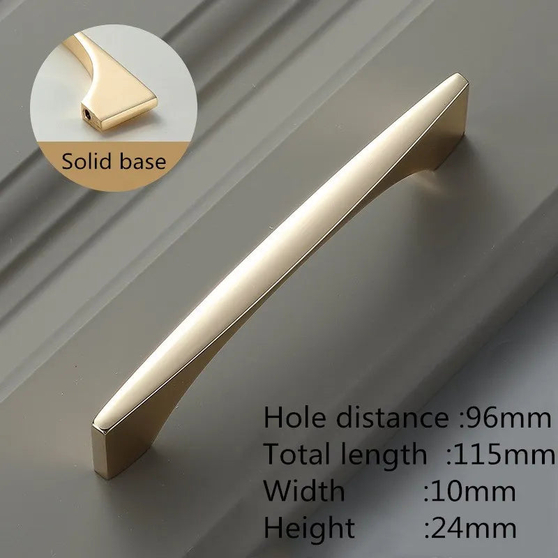 Bright Gold Zinc Alloy Cabinet Handle – Modern Door Knob & Drawer Pull | Home Hardware