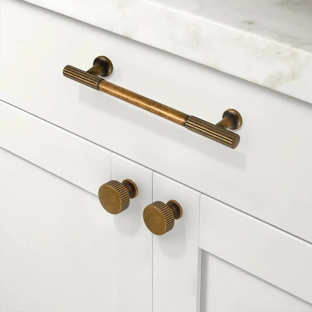 Nordic Brass Cabinet Handle – Gold Bar Pull & Minimalist Drawer Knob | Kitchen