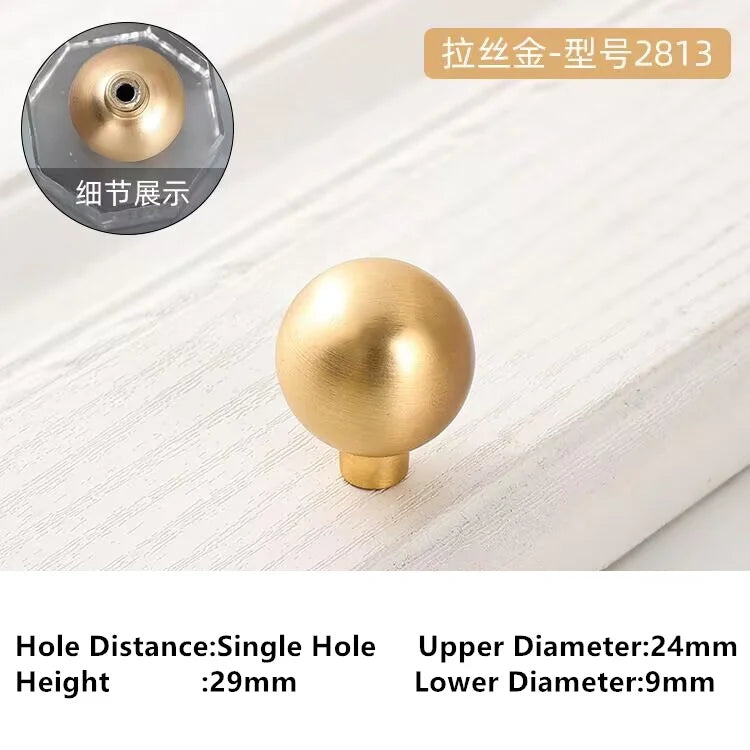 Single-Hole Zinc Alloy Cabinet Knob – Brushed Gold & Antique Copper | Modern Design