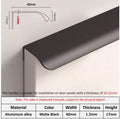 Hidden Minimalist Cabinet Handle – No-Drill Black Edge Pull | Custom Length 80–1200mm