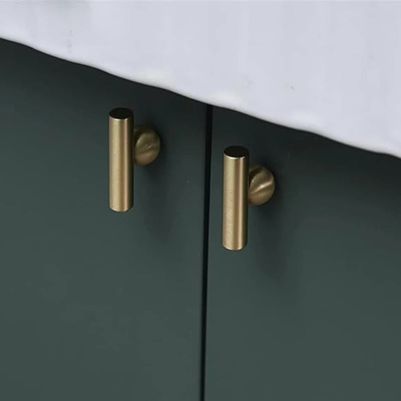 Solid Brass Cabinet Pull – French Gold Bar Handle | Ball Base Modern European